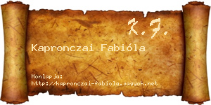 Kapronczai Fabióla névjegykártya