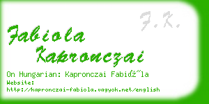 fabiola kapronczai business card